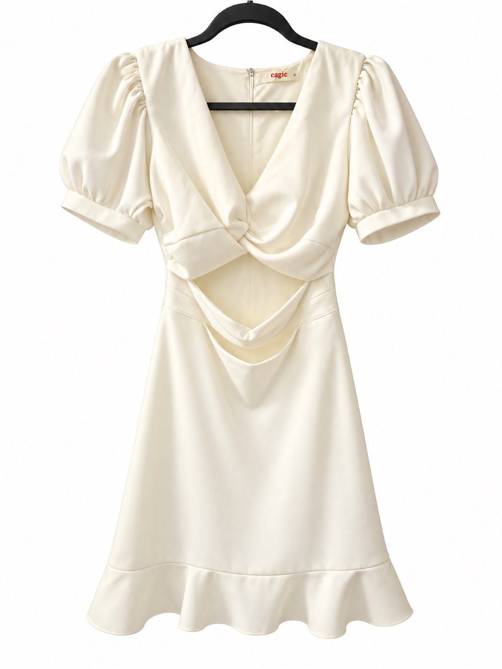 Eggie by Urban Outfitters White Cutout Puff Sleeve Mini Dress – Size Small